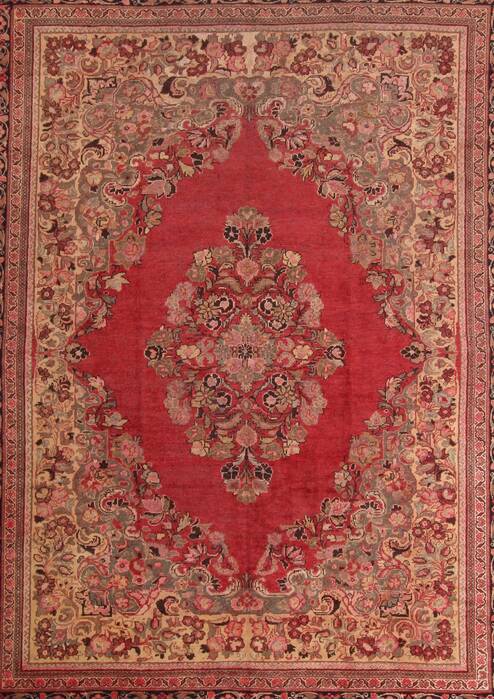 Moshk Abad Red Hand Knotted 104 X 137  Area Rug 400-17180 Image 3
