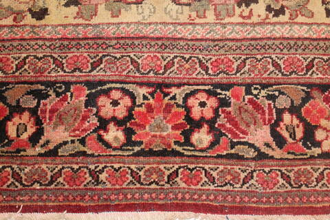 Moshk Abad Red Hand Knotted 104 X 137  Area Rug 400-17180 Image 4