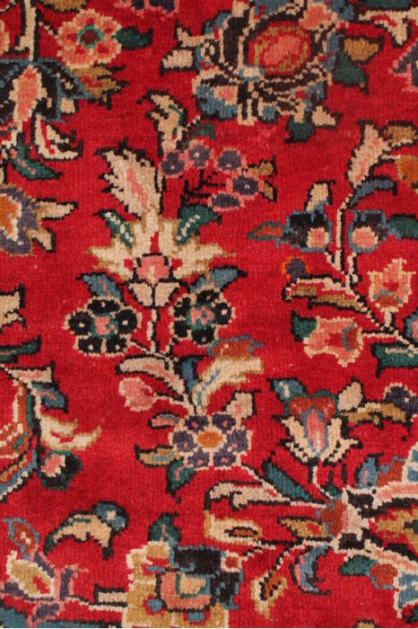 Moshk Abad Red Hand Knotted 104 X 132  Area Rug 400-17184 Image 13