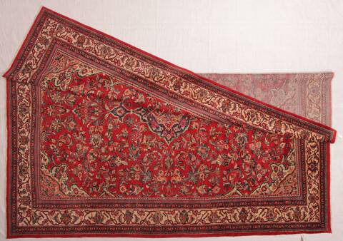 Moshk Abad Red Hand Knotted 104 X 132  Area Rug 400-17184 Image 6
