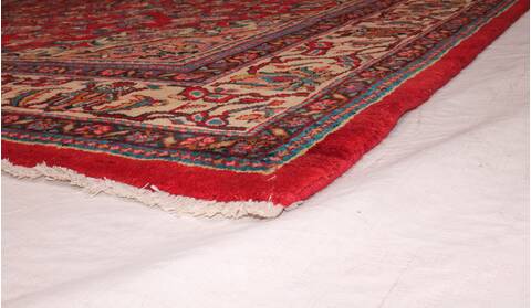 Moshk Abad Red Hand Knotted 104 X 132  Area Rug 400-17184 Image 7
