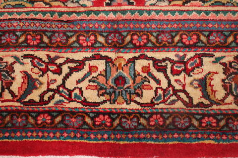 Moshk Abad Red Hand Knotted 104 X 132  Area Rug 400-17184 Image 8