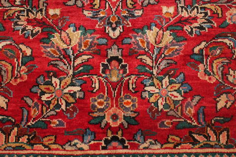 Moshk Abad Red Hand Knotted 104 X 132  Area Rug 400-17184 Image 9