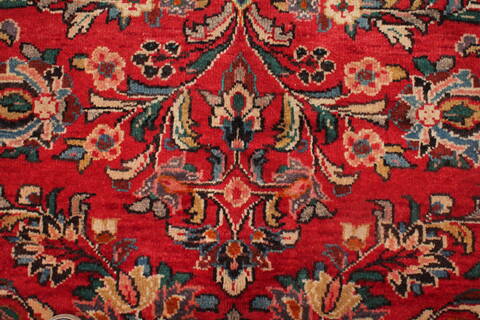 Moshk Abad Red Hand Knotted 104 X 132  Area Rug 400-17184 Image 10