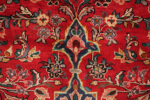 Moshk Abad Red Hand Knotted 104 X 132  Area Rug 400-17184 Image 11
