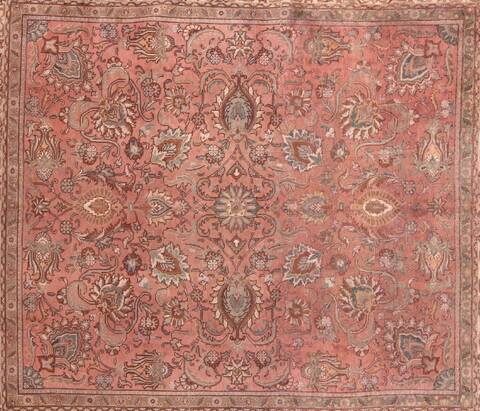 Tabriz Purple Square Hand Knotted 101 X 113  Area Rug 400-17190 Image 3