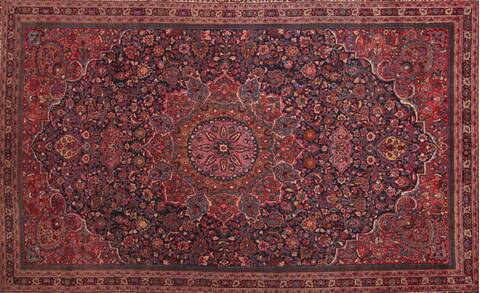 Mashad Purple Hand Knotted 111 X 164  Area Rug 400-17207 Image 2
