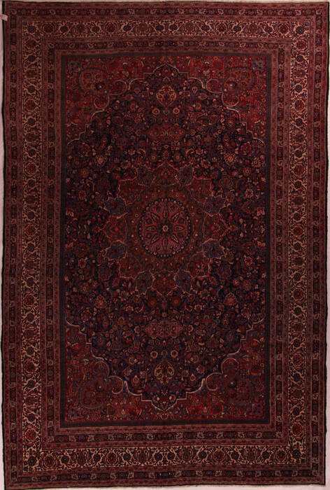 Mashad Purple Hand Knotted 111 X 164  Area Rug 400-17207 Image 0