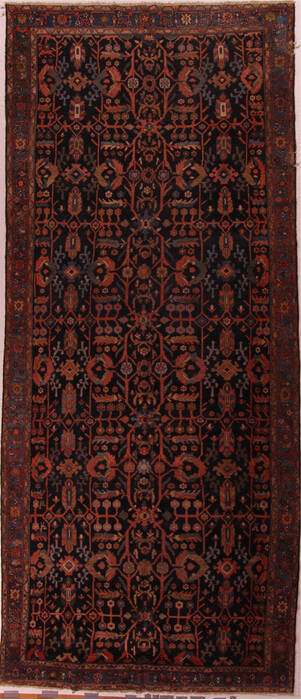 Malayer Blue Hand Knotted 73 X 168  Area Rug 400-17213 Image 0