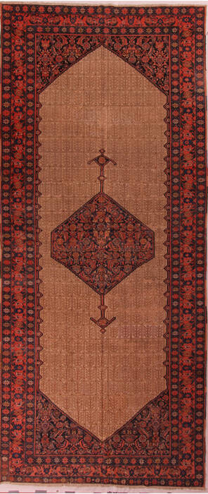 Malayer Beige Hand Knotted 72 X 164  Area Rug 400-17214 Image 0