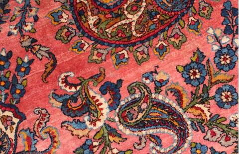 Kerman Purple Hand Knotted 87 X 119  Area Rug 400-17219 Image 14