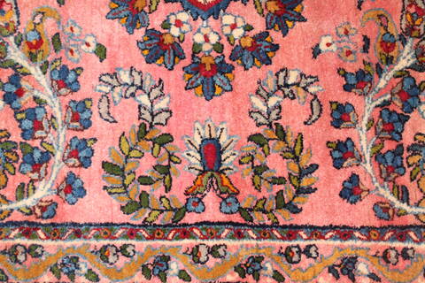 Kerman Purple Hand Knotted 87 X 119  Area Rug 400-17219 Image 16