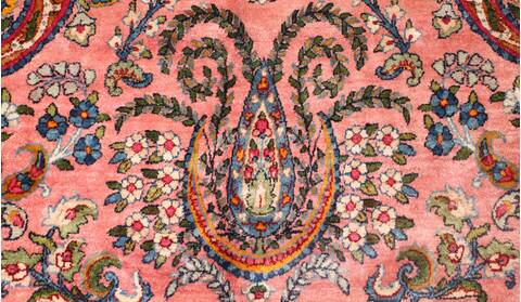Kerman Purple Hand Knotted 87 X 119  Area Rug 400-17219 Image 10