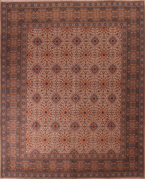 Persian Kashan White Rectangle 10x12 ft Wool Carpet 17229