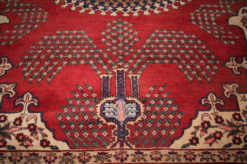 Khoy Red Hand Knotted 94 X 126  Area Rug 400-17230 Image 10