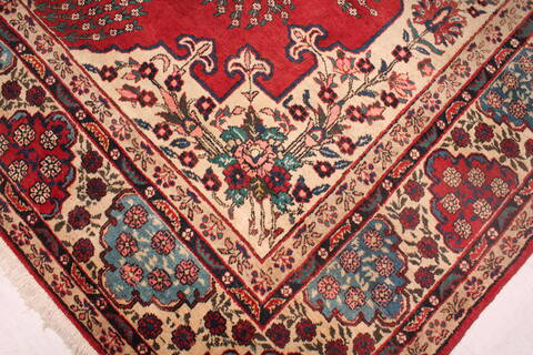 Khoy Red Hand Knotted 94 X 126  Area Rug 400-17230 Image 11