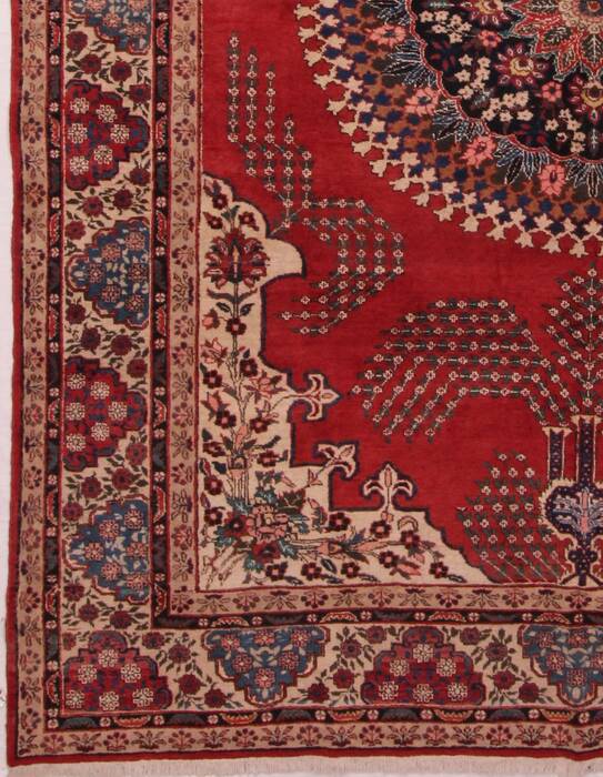 Khoy Red Hand Knotted 94 X 126  Area Rug 400-17230 Image 1