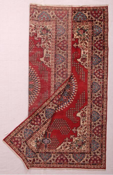 Khoy Red Hand Knotted 94 X 126  Area Rug 400-17230 Image 4