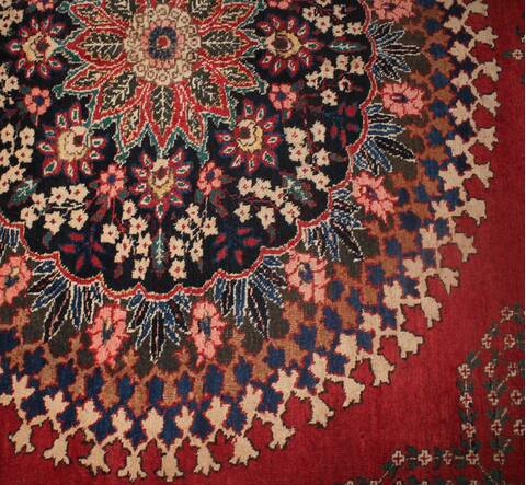 Khoy Red Hand Knotted 94 X 126  Area Rug 400-17230 Image 9