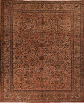 Persian Tabriz Purple Rectangle 10x12 ft Wool Carpet 17233
