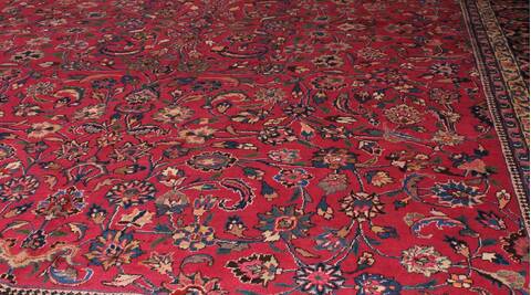 Mashad Red Hand Knotted 911 X 124  Area Rug 400-17238 Image 6