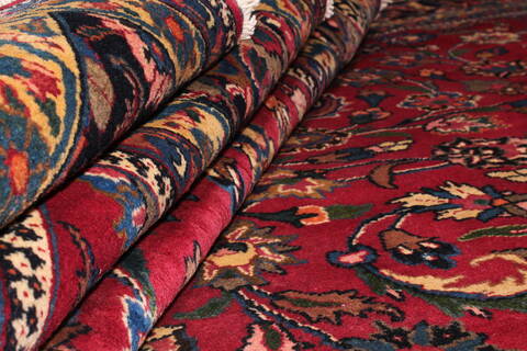 Mashad Red Hand Knotted 911 X 124  Area Rug 400-17238 Image 8