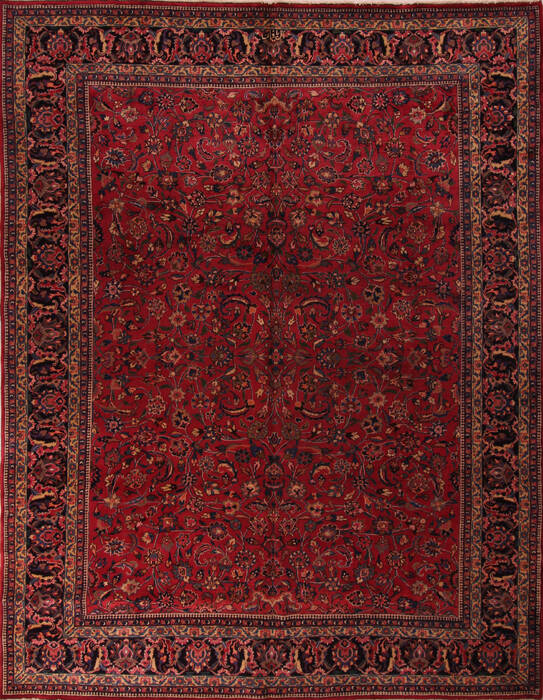 Mashad Red Hand Knotted 911 X 124  Area Rug 400-17238 Image 0