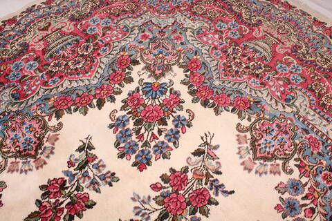 Kerman White Hand Knotted 911 X 144  Area Rug 400-17240 Image 1