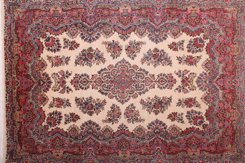 Kerman White Hand Knotted 911 X 144  Area Rug 400-17240 Image 2