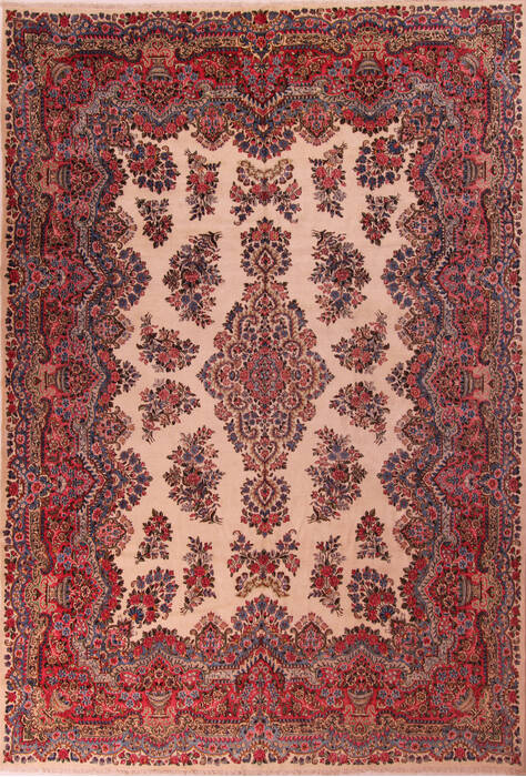 Kerman White Hand Knotted 911 X 144  Area Rug 400-17240 Image 0