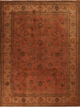 Persian Tabriz Purple Rectangle 10x12 ft Wool Carpet 17242