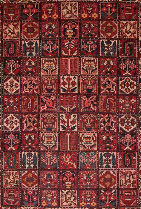 Bakhtiar Red Hand Knotted 104 X 132  Area Rug 400-17246 Image 5