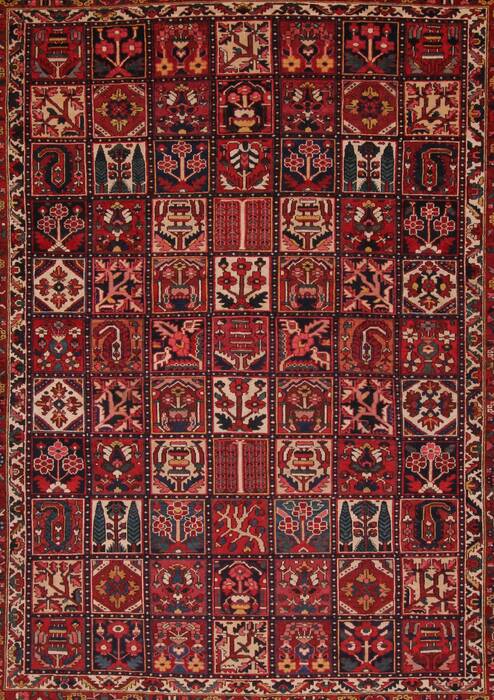 Bakhtiar Red Hand Knotted 104 X 132  Area Rug 400-17246 Image 6