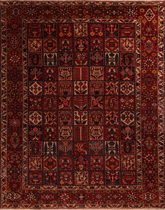 Bakhtiar Red Hand Knotted 104 X 132  Area Rug 400-17246 Image 0