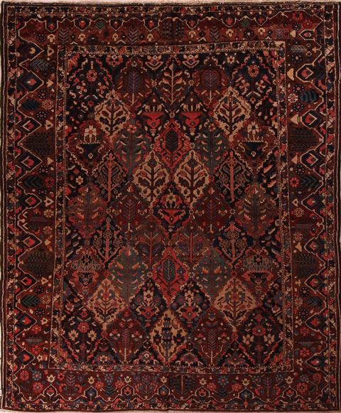 Bakhtiar Brown Hand Knotted 107 X 1210  Area Rug 400-17248 Image 0