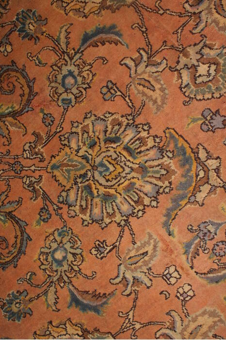 Tabriz Orange Square Hand Knotted 109 X 112  Area Rug 400-17249 Image 10