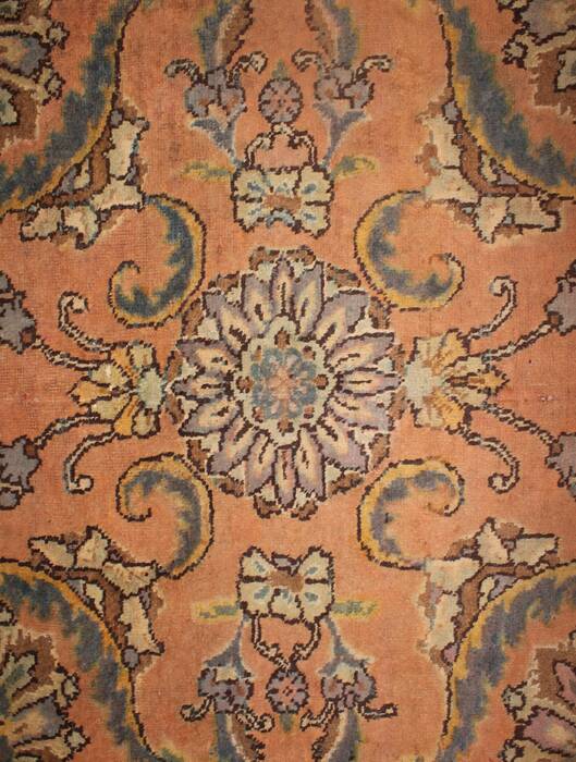 Tabriz Orange Square Hand Knotted 109 X 112  Area Rug 400-17249 Image 12