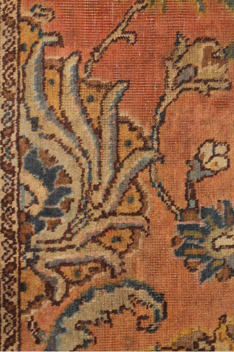 Tabriz Orange Square Hand Knotted 109 X 112  Area Rug 400-17249 Image 6