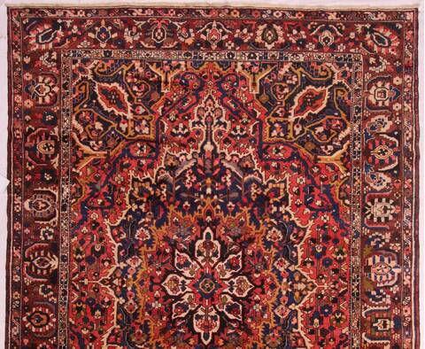 Bakhtiar Purple Hand Knotted 103 X 136  Area Rug 400-17253 Image 1