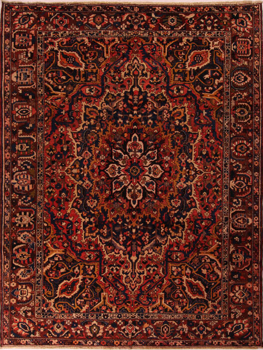Bakhtiar Purple Hand Knotted 103 X 136  Area Rug 400-17253 Image 0