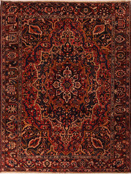 Persian Bakhtiar Purple Rectangle 10x13 ft Wool Carpet 17253