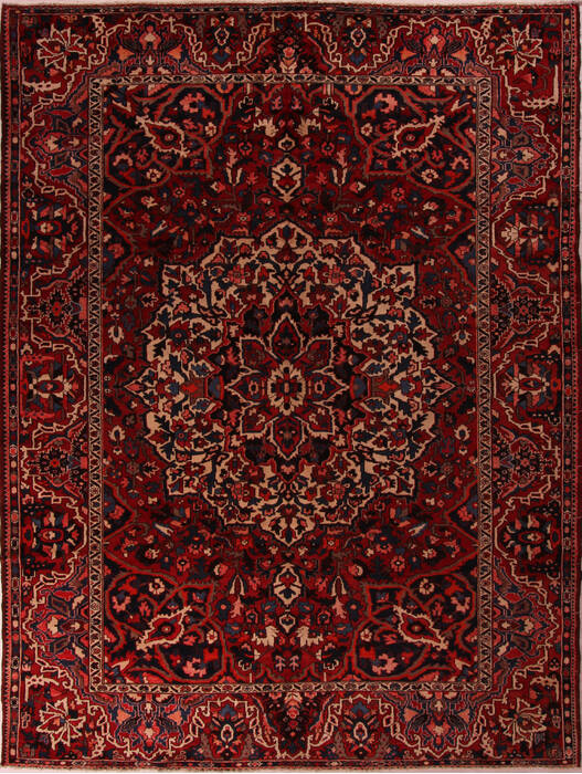 Bakhtiar Red Hand Knotted 911 X 124  Area Rug 400-17262 Image 0