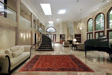 Moshk Abad Red Hand Knotted 105 X 130  Area Rug 400-17270 Image 1