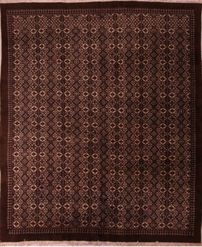 Persian Tabriz Brown Rectangle 10x12 ft Wool Carpet 17275