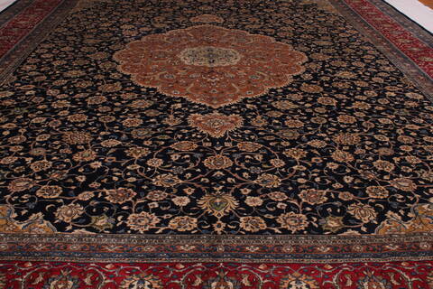 Kashan Blue Hand Knotted 104 X 140  Area Rug 400-17276 Image 10