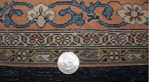 Kashan Blue Hand Knotted 104 X 140  Area Rug 400-17276 Image 11