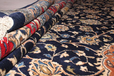 Kashan Blue Hand Knotted 104 X 140  Area Rug 400-17276 Image 18
