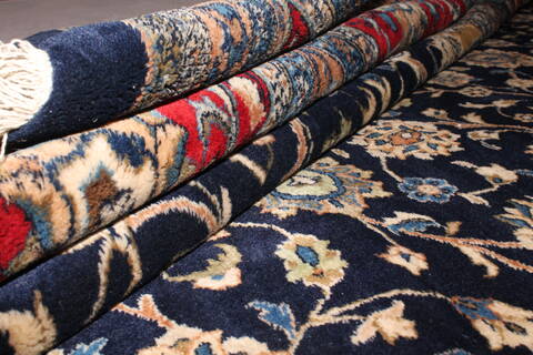 Kashan Blue Hand Knotted 104 X 140  Area Rug 400-17276 Image 19