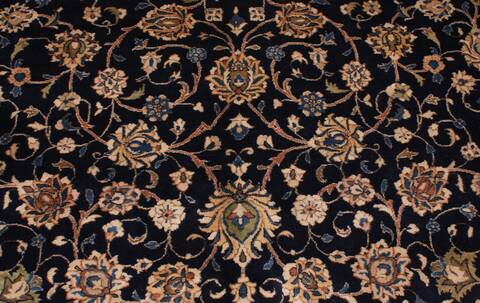 Kashan Blue Hand Knotted 104 X 140  Area Rug 400-17276 Image 4