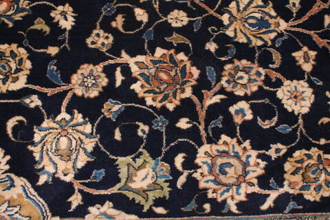 Kashan Blue Hand Knotted 104 X 140  Area Rug 400-17276 Image 6